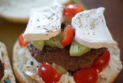 Hamburger au chèvre.